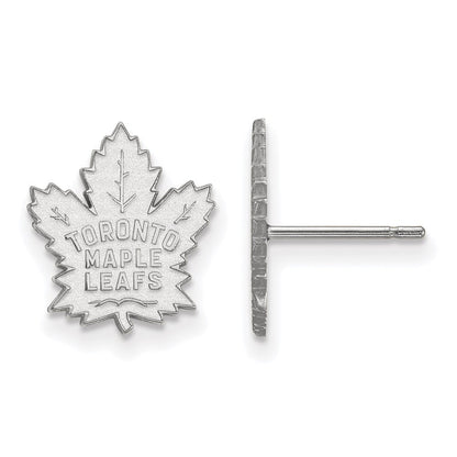 Sterlingsilber Rhodiniert Nhl Logoart Toronto Maple Leafs Klein Ohrstecker
