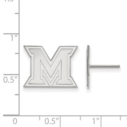 Sterlingsilber Rhodiniert Logoart Miami University Ohio Buchstabe M Klein Ohrstecker