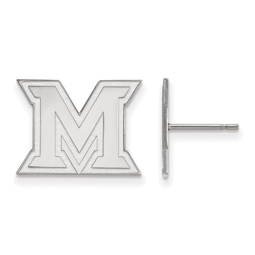 10K Weißgold Logoart Miami University Ohio Buchstabe M Klein Ohrstecker