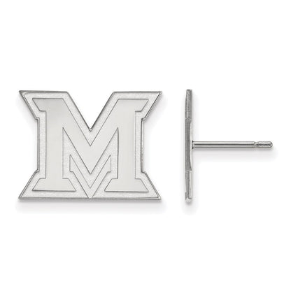 Sterlingsilber Rhodiniert Logoart Miami University Ohio Buchstabe M Klein Ohrstecker