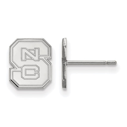 10K Weißgold Logoart North Carolina State University N C S Extra Klein Ohrstecker
