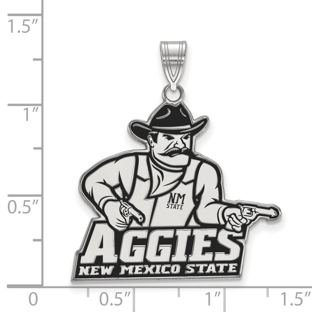 Sterlingsilber Rhodiniert Logoart New Mexico State University Aggies Extra Groß Emailliert Anhänger