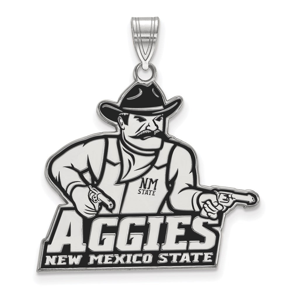 Sterlingsilber Rhodiniert Logoart New Mexico State University Aggies Extra Groß Emailliert Anhänger