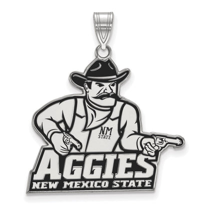 Sterlingsilber Rhodiniert Logoart New Mexico State University Aggies Extra Groß Emailliert Anhänger
