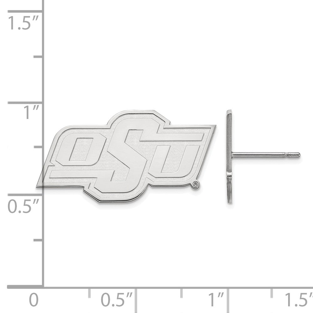 Sterlingsilber Rhodiniert Logoart Oklahoma State University O S U Klein Ohrstecker