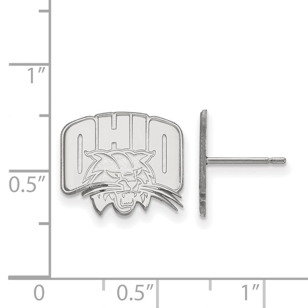 Sterlingsilber Rhodiniert Logoart Ohio University Klein Ohrstecker