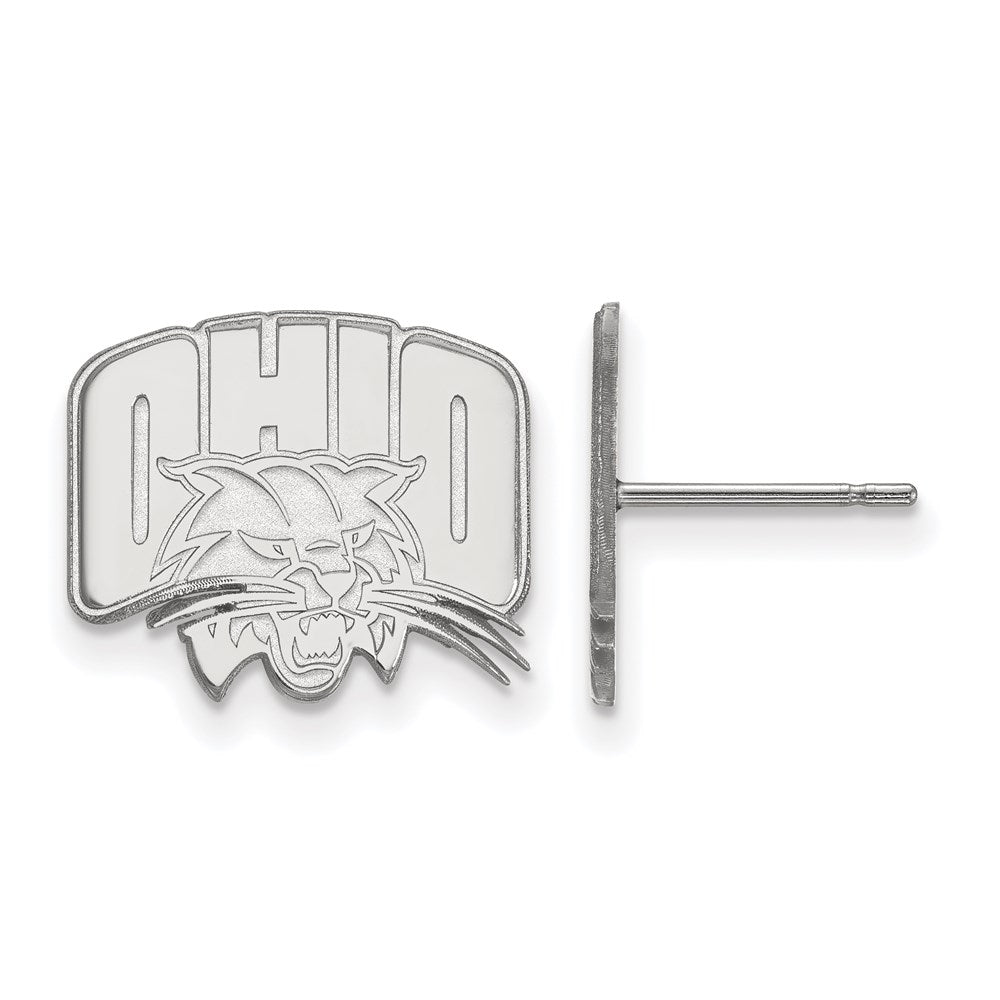 Sterlingsilber Rhodiniert Logoart Ohio University Klein Ohrstecker