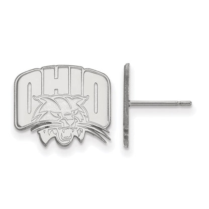 Sterlingsilber Rhodiniert Logoart Ohio University Klein Ohrstecker