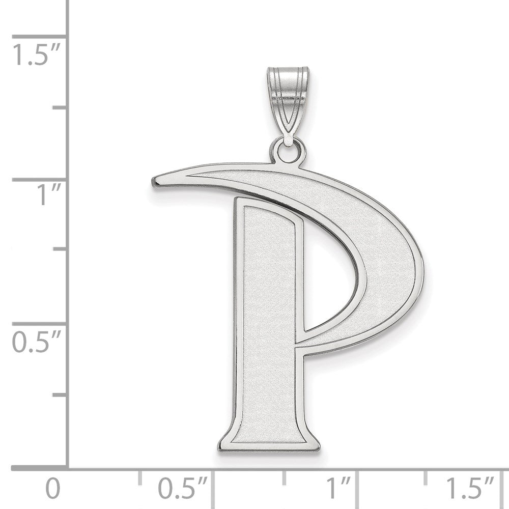 Sterlingsilber Rhodiniert Logoart Pepperdine University Buchstabe P Extra Groß Anhänger