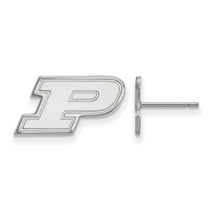 10K Weißgold Logoart Purdue University Buchstabe P Extra Klein Ohrstecker