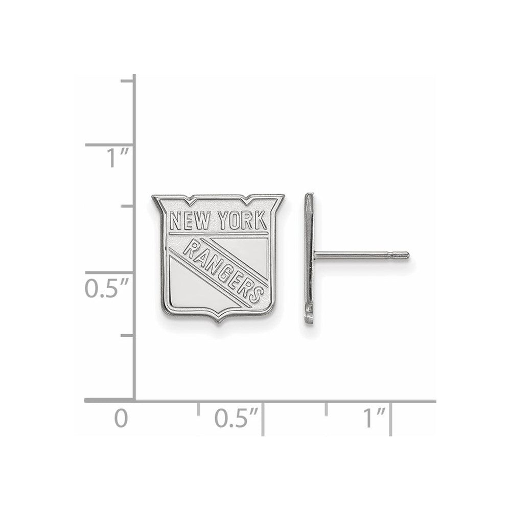 Sterlingsilber Rhodiniert Nhl Logoart New York Rangers Klein Ohrstecker
