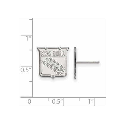 Sterlingsilber Rhodiniert Nhl Logoart New York Rangers Klein Ohrstecker