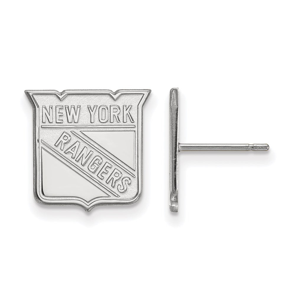10K Weißgold Nhl Logoart New York Rangers Klein Ohrstecker