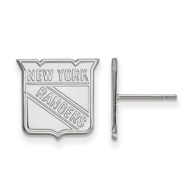 10K Weißgold Nhl Logoart New York Rangers Klein Ohrstecker