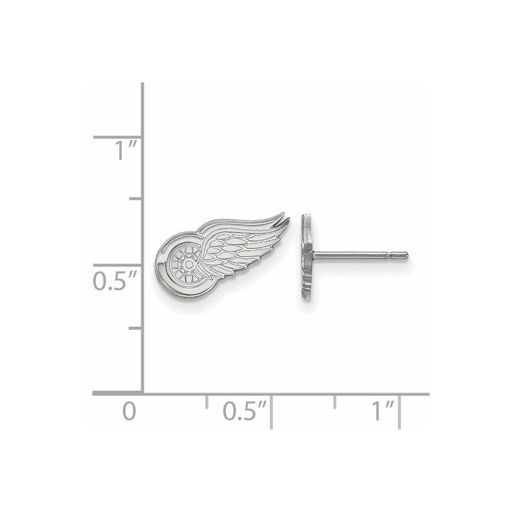 Sterlingsilber Rhodiniert Nhl Logoart Detroit Rot Flügel Extra Klein Ohrstecker