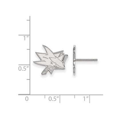 Sterlingsilber Rhodiniert Nhl Logoart San Jose Sharks Klein Ohrstecker
