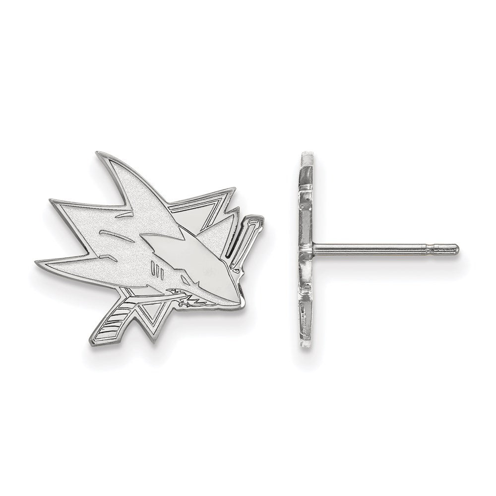 Sterlingsilber Rhodiniert Nhl Logoart San Jose Sharks Klein Ohrstecker