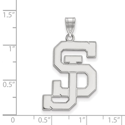 Sterlingsilber Rhodiniert Logoart San Jose State University S J Extra Groß Anhänger