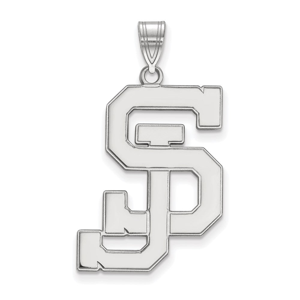 Sterlingsilber Rhodiniert Logoart San Jose State University S J Extra Groß Anhänger