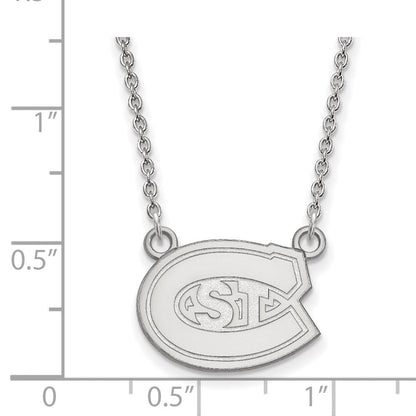 Sterlingsilber Rhodiniert Logoart St. Cloud State University Klein Anhänger 18 Zoll Halskette
