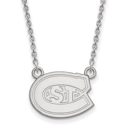 Sterlingsilber Rhodiniert Logoart St. Cloud State University Klein Anhänger 18 Zoll Halskette