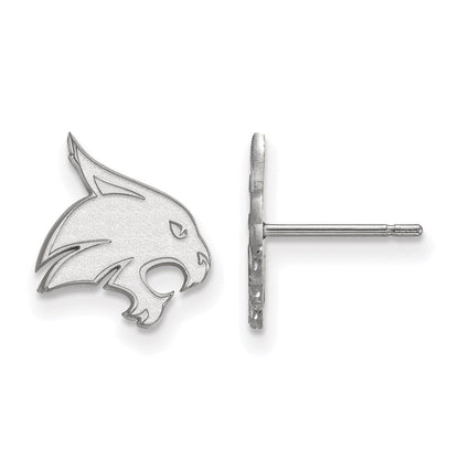 Sterlingsilber Rhodiniert Logoart Texas State University Bobcat Klein Ohrstecker