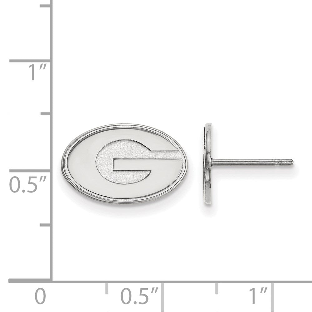 Sterlingsilber Rhodiniert Logoart University Of Georgia Buchstabe G Extra Klein Ohrstecker