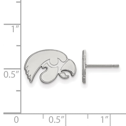 14K Weißgold Logoart University Of Iowa Hawk Extra Klein Ohrstecker