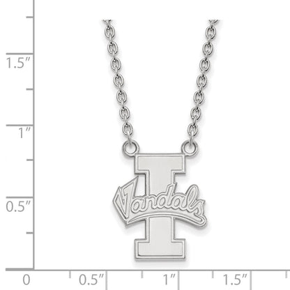 14K Weißgold Logoart University Of Idaho Vandals Groß Anhänger 18 Zoll Halskette