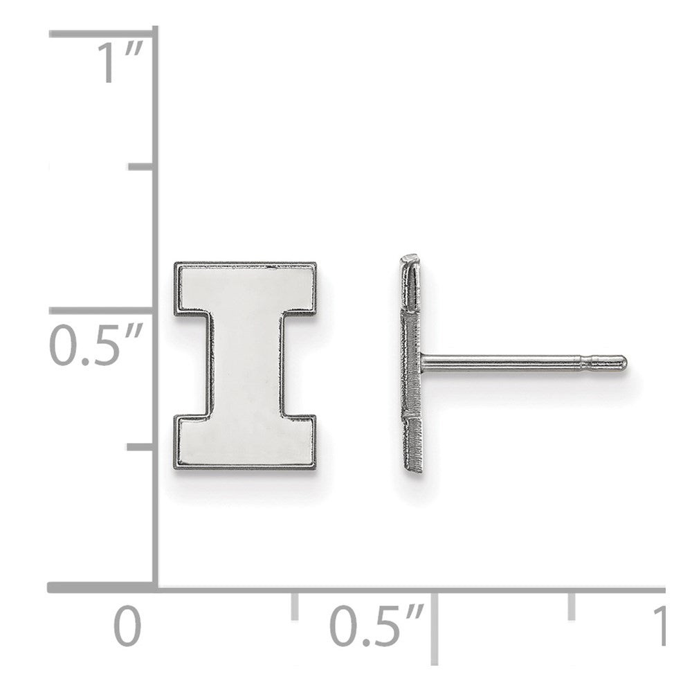 Sterlingsilber Rhodiniert Logoart University Of Illinois Buchstabe I Extra Klein Ohrstecker