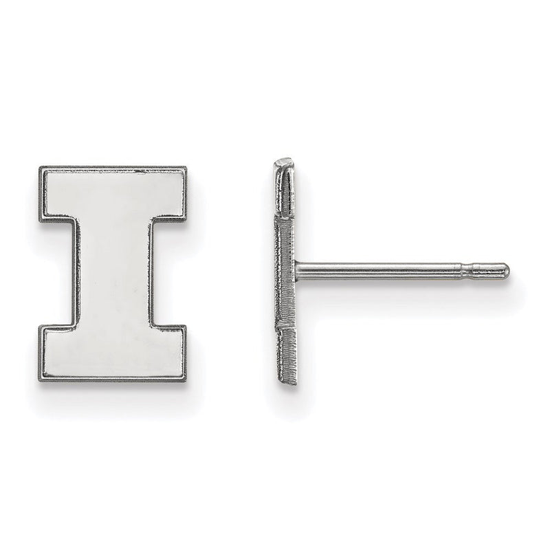 14K Weißgold Logoart University Of Illinois Buchstabe I Extra Klein Ohrstecker