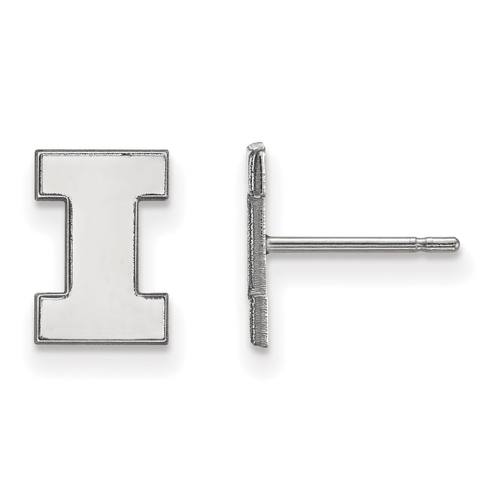 10K Weißgold Logoart University Of Illinois Buchstabe I Extra Klein Ohrstecker