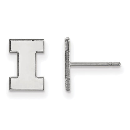 Sterlingsilber Rhodiniert Logoart University Of Illinois Buchstabe I Extra Klein Ohrstecker