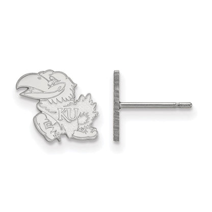 10K Weißgold Logoart University Of Kansas Jayhawk Extra Klein Ohrstecker