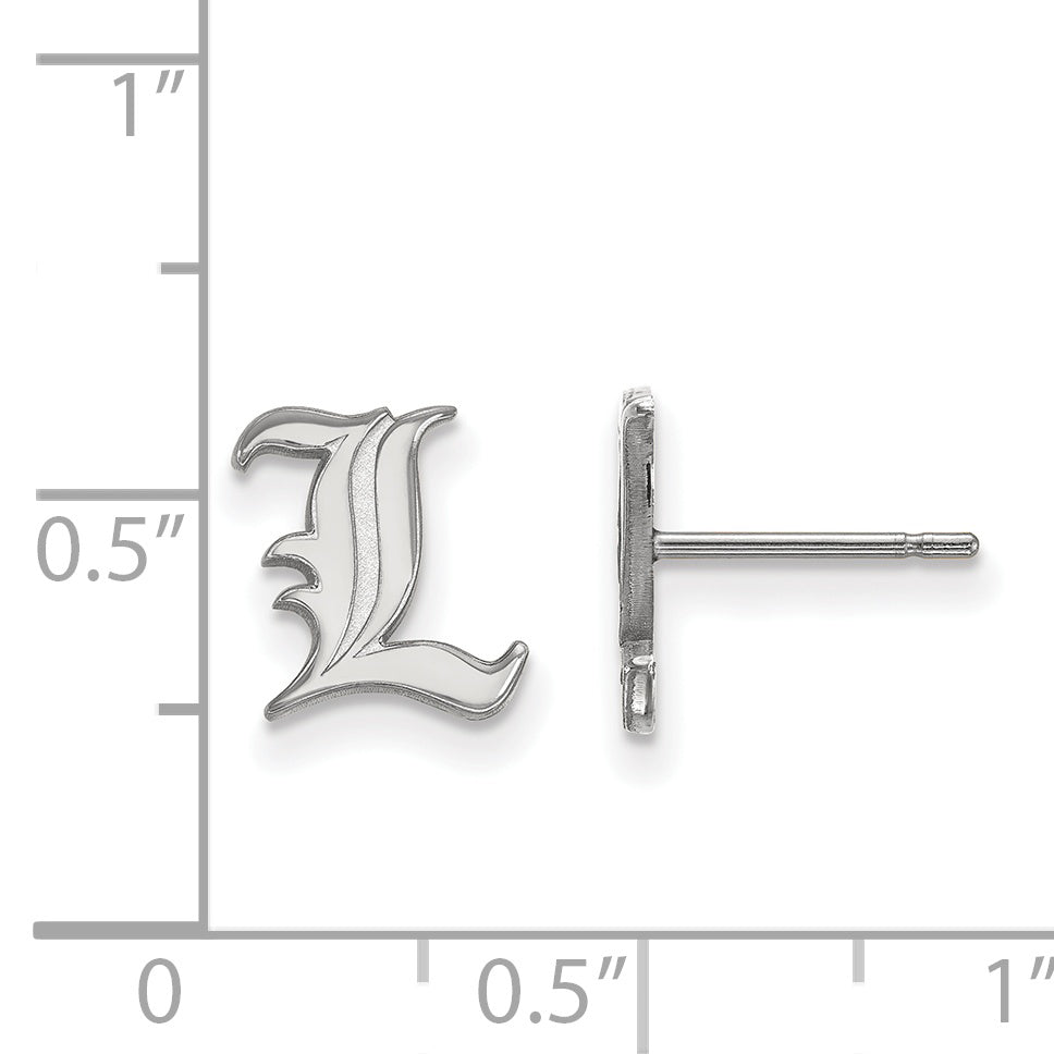 Sterlingsilber Rhodiniert Logoart University Of Louisville Buchstabe L Extra Klein Ohrstecker