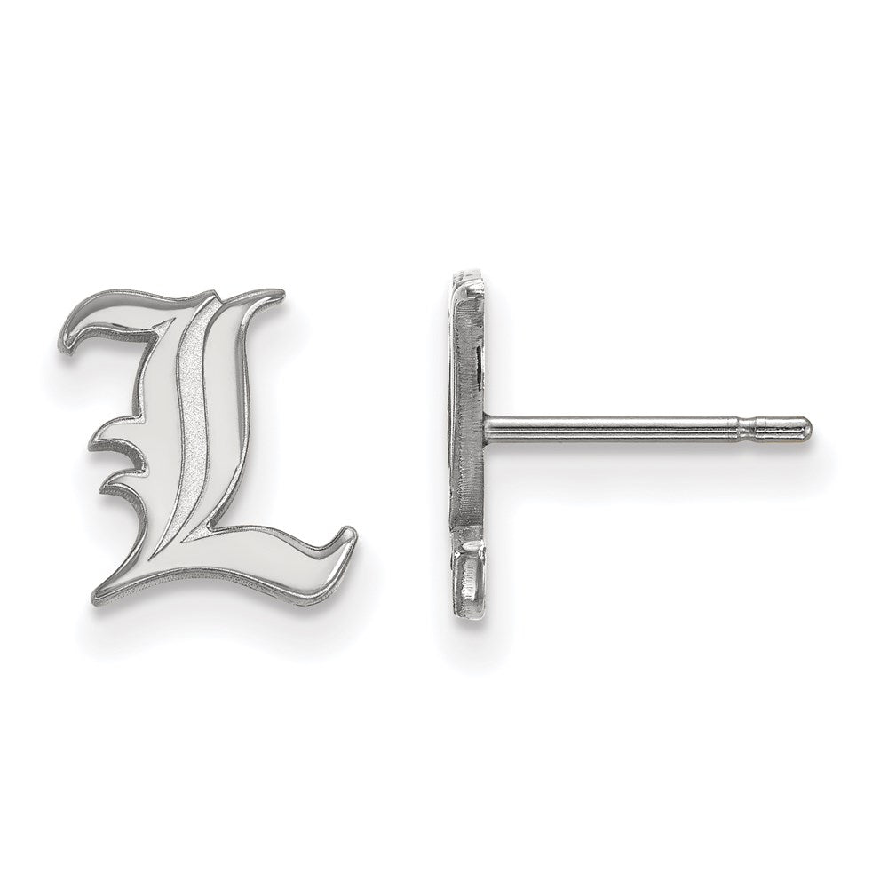 14K Weißgold Logoart University Of Louisville Buchstabe L Extra Klein Ohrstecker