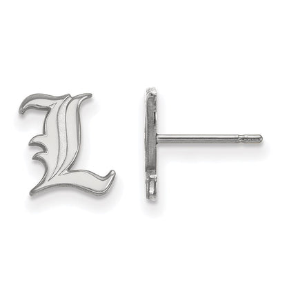 14K Weißgold Logoart University Of Louisville Buchstabe L Extra Klein Ohrstecker