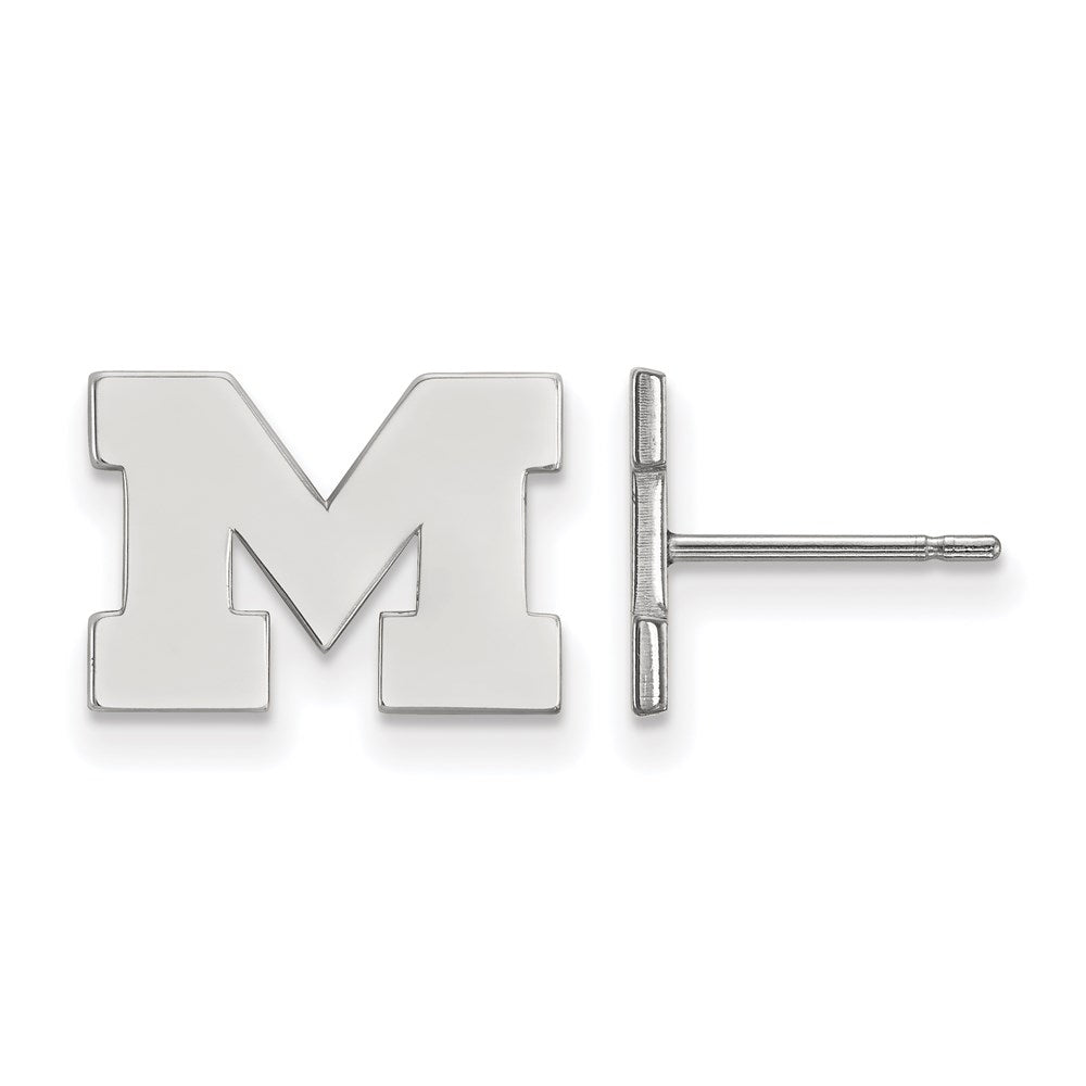Sterlingsilber Rhodiniert Logoart University Of Michigan Buchstabe M Extra Klein Ohrstecker