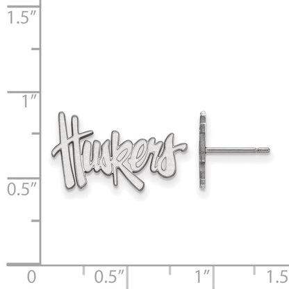 Sterlingsilber Rhodiniert Logoart University Of Nebraska Huskers Klein Ohrstecker