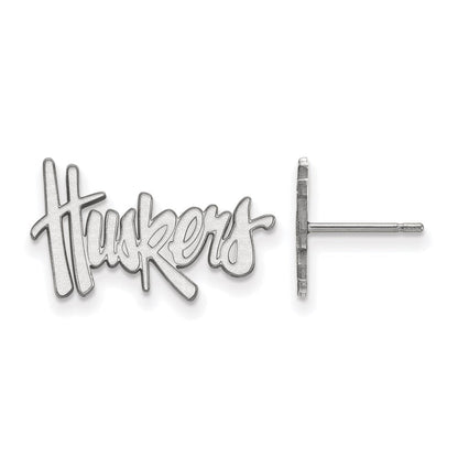 Sterlingsilber Rhodiniert Logoart University Of Nebraska Huskers Klein Ohrstecker