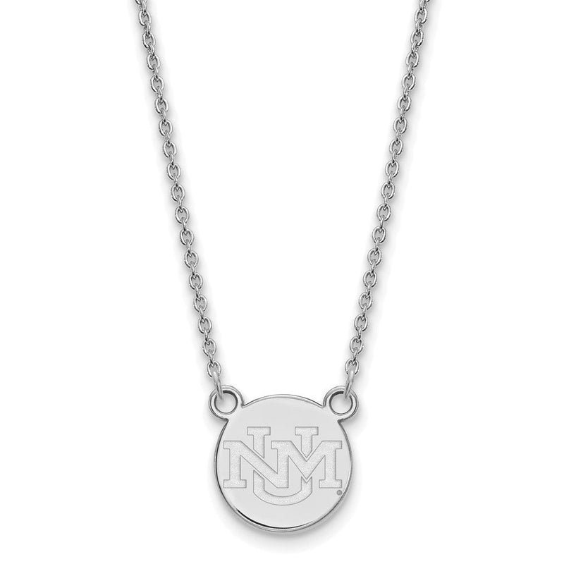 10K Weißgold Logoart University Of New Mexico Klein Anhänger 18 Zoll Halskette