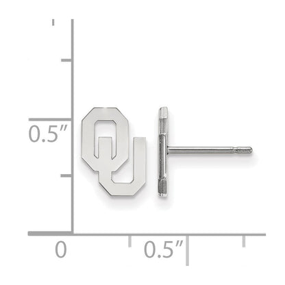 Sterlingsilber Rhodiniert Logoart University Of Oklahoma O U Extra Klein Ohrstecker