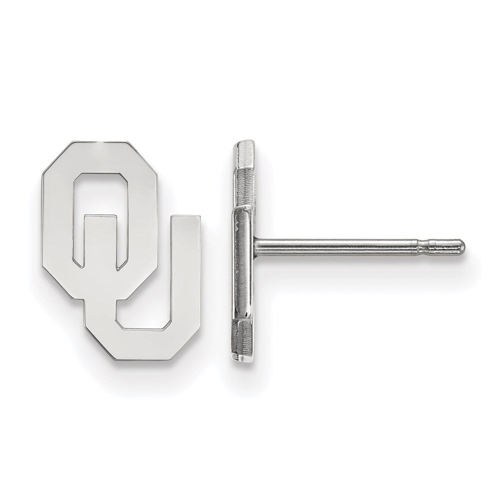 Sterlingsilber Rhodiniert Logoart University Of Oklahoma O U Extra Klein Ohrstecker
