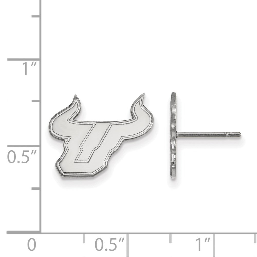 10K Weißgold Logoart University Of South Florida Bull Klein Ohrstecker