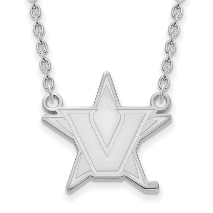 Sterlingsilber S. Rhodiniert P Logoart Vanderbilt University Groß Anhänger Halskette