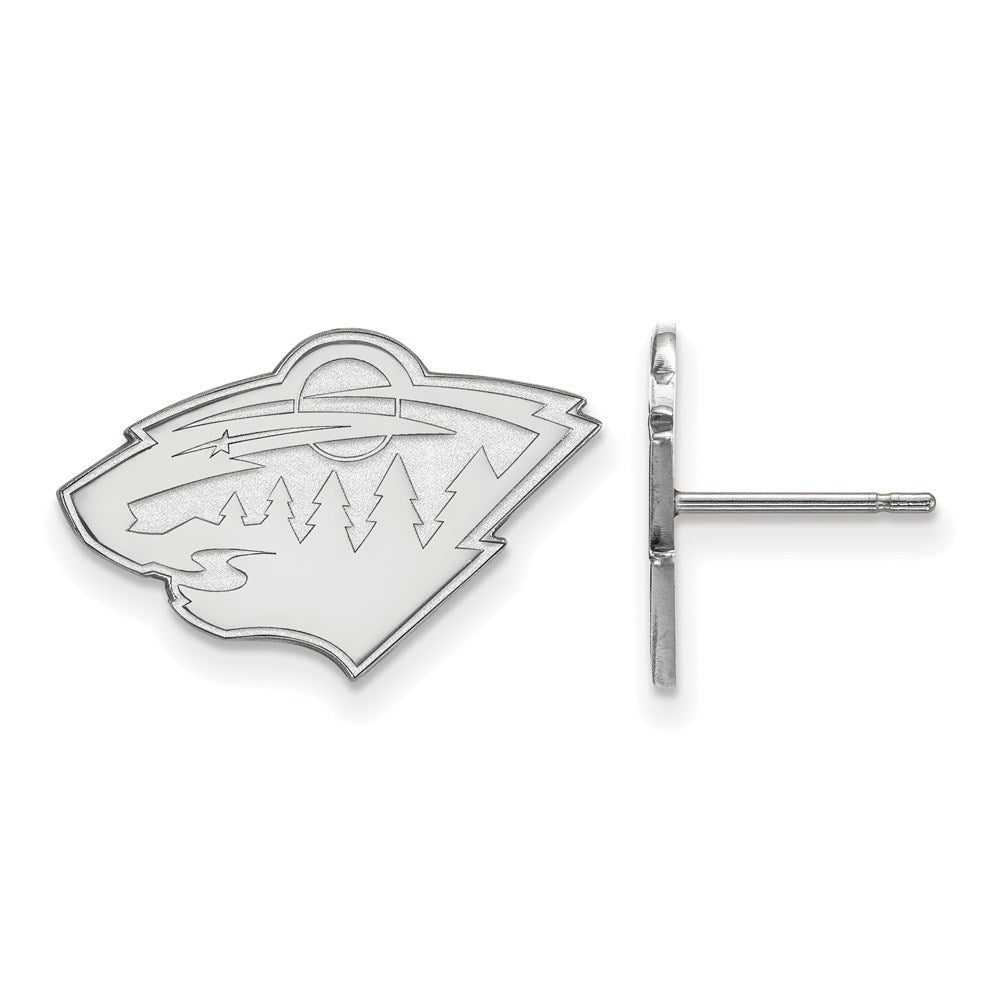 Sterlingsilber Rhodiniert Nhl Logoart Minnesota Wild Klein Ohrstecker