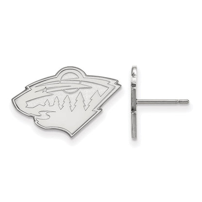 10K Weißgold Nhl Logoart Minnesota Wild Klein Ohrstecker