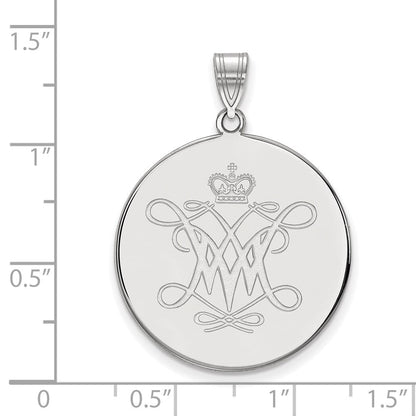 Sterlingsilber Rhodiniert Logoart College Of William und Mary Extra Groß Plättchen Anhänger
