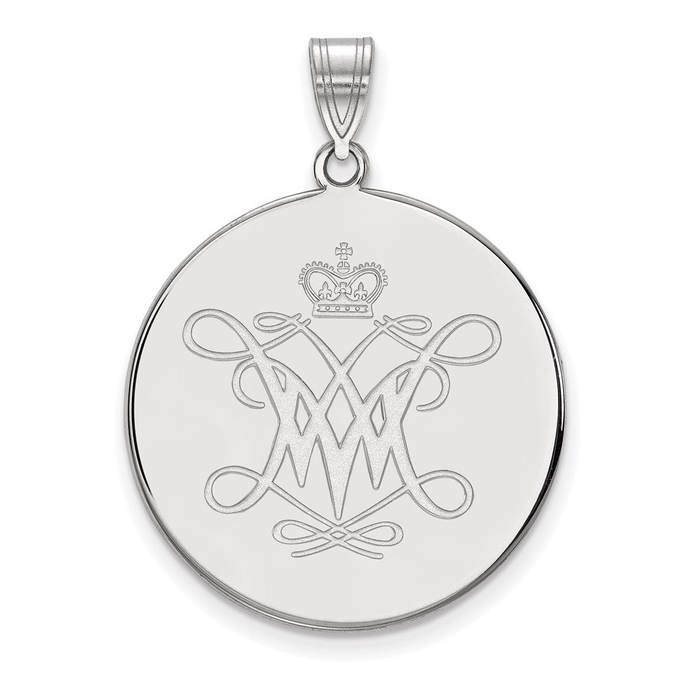 Sterlingsilber Rhodiniert Logoart College Of William und Mary Extra Groß Plättchen Anhänger