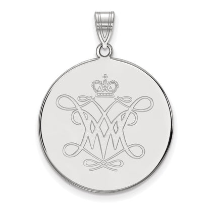 Sterlingsilber Rhodiniert Logoart College Of William und Mary Extra Groß Plättchen Anhänger